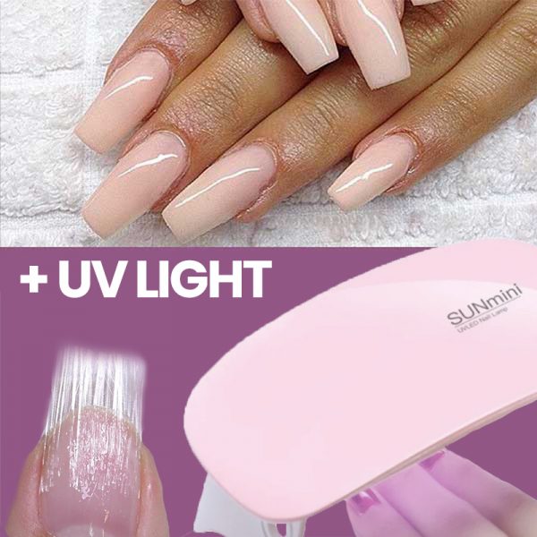 Fiberglass nailset – Körömhosszabbító készlet + UV fény