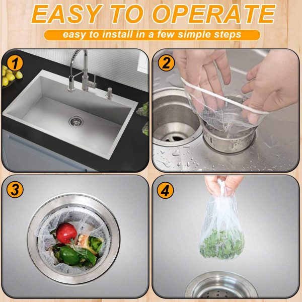 Tisztítsa meg a mosogatót – Eldobható lefolyószűrő (60 pcs) slider