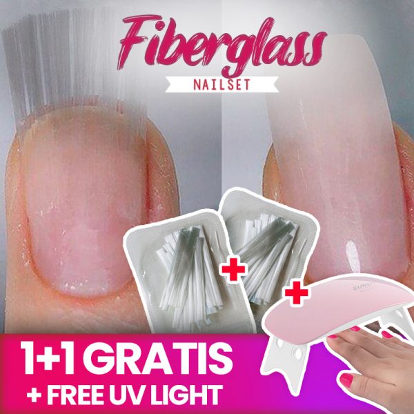 Fiberglass nailset – Körömhosszabbító készlet [1+1 GRATIS + UV fény]