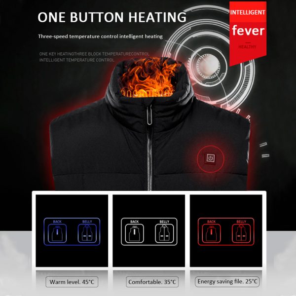 HeatVest – Uniszex melegítő fűthető mellény slider