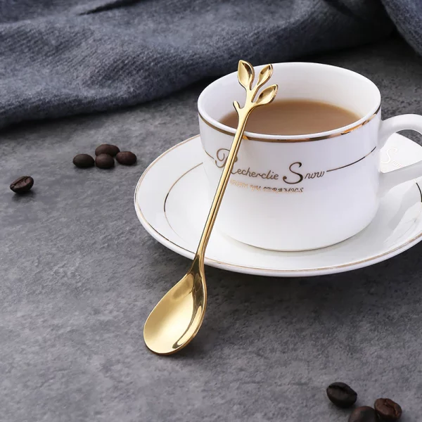 Golden leaf set – Professzionális készlet teához/kávéhoz vagy desszertekhez (8 darab) 02